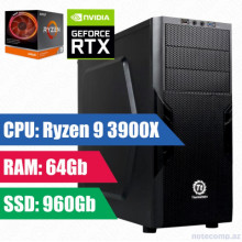 Oyun komputeri Thermaltake RYZEN 9 3900X-64GB,960SSD+1TB HDD RTX 2070 8GB